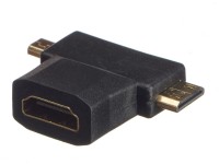 Переходник гнездо HDMI - штекер micro+mini HDMI, dual link, NETKO Optima