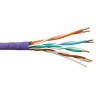 Кабель U/UTP4 cat.5e, 4 пары 24 AWG BC, 305м, нг(А)-HF LSZH - малодымный, не содержащий галогенов; фиолетовый; одножильный, FLUKE TEST, NETKO Expert СКС