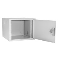 Антивандальный Шкаф 12U распашного типа, (Ш*Г*В 600*450*600мм)  19" направляющие, передняя дверь металл, замок, серый Netko "M"