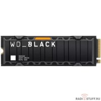 WD SSD Black SN850X, 1.0TB, M.2(22x80mm), NVMe, PCIe 4.0 x4, 3D TLC, R/W 7300/6300MB/s, IOPs 800 000/1 100 000, TBW 600, DWPD 0.3, with Heat Spreader (12 мес.)