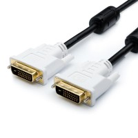 Кабель DVI 3 m (DVI-D Dual link, 24 pin, 2 феррита, пакет)