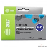Картридж струйный Cactus CS-EPT2632 голубой (11.6мл) для Epson Expression Home XP-600/605/700/800
