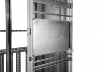 Шкаф серверный напольный 48U (600 × 1000) дверь перфорированная, задние двойные перф., цвет черный