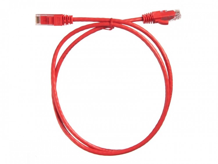 Патч-корд UTP4 cat.6, 1.0м, литой коннектор, красный, Netko CKC