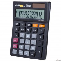 Калькулятор настольный Deli EM01320 черный 12-разр.  [1187623]
