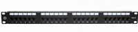 Патч-панель 19", 1U, экранированная, cat.5e, 24 порта, Krone, с задним кабельным организатором, черный, Neomax