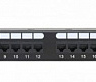 Патч-панель 19", 1U, экранированная, cat.5e, 24 порта, Krone, с задним кабельным организатором, черный, Neomax