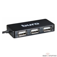 Buro BU-HUB4-U2.0-Slim Разветвитель USB 2.0 4порт. черный (389734)