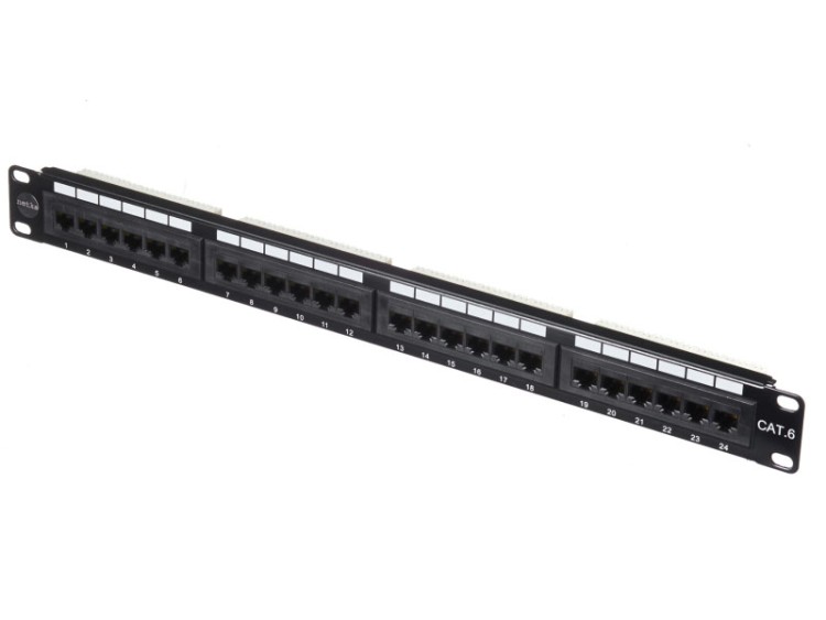 Патч-панель UTP, 19", 24 порта RJ45, cat.6, 1U, Dual Type, NETKO Expert CKC