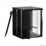 Шкаф настенный 19", 6U, (367x600х450мм), стеклянная дверь с перфорацией по бокам, ручка с замком, черный, (разобранный), Hyperline